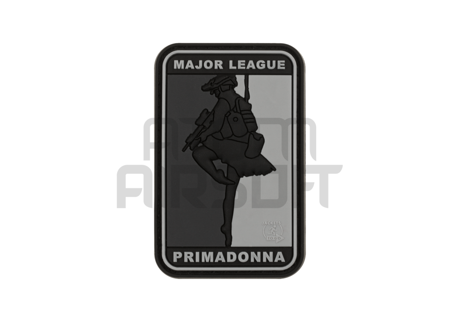 "Major League Primadonna" velcromerkki - musta/harmaa
