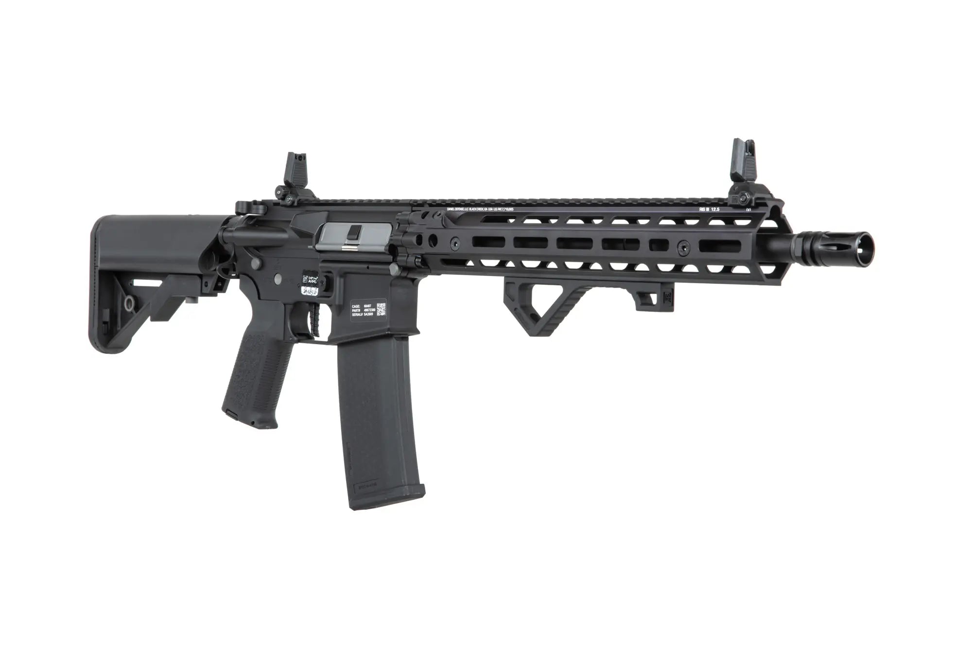 Daniel Defense® RIS III 12.5” SA-P28 Prime™ HAL ETU harjattomalla moottorilla –musta