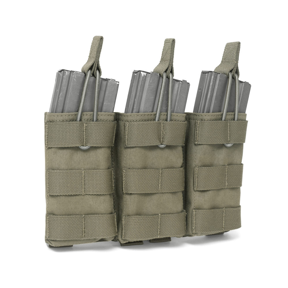 AR 5.56mm open top lipastasku kolmelle lippaalle - ranger green