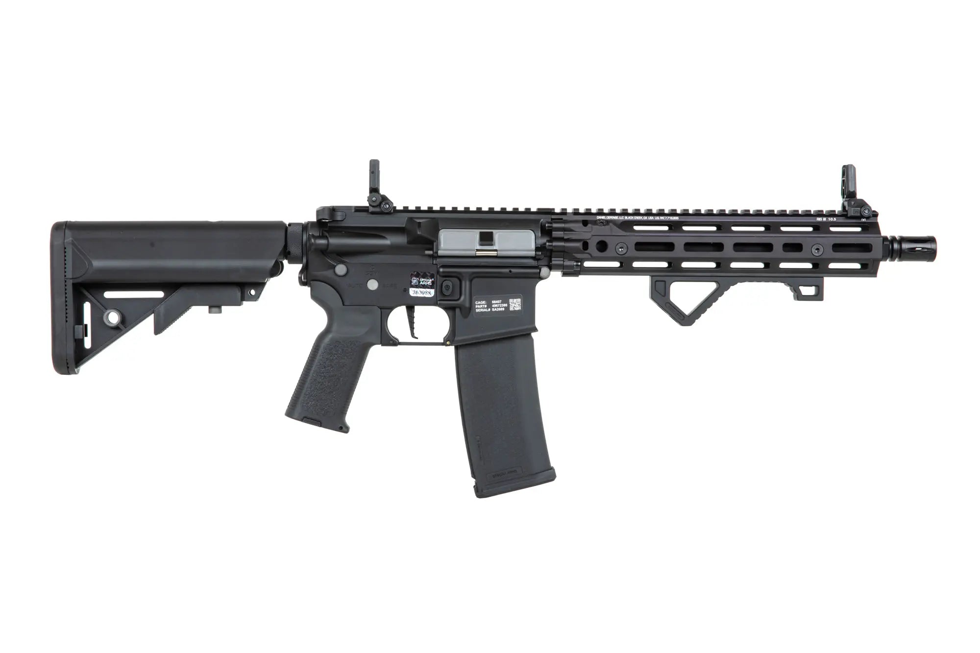 Daniel Defense® RIS III 10.5'' SA-P27 Prime™ HAL™ ETU harjattomalla moottorilla - musta