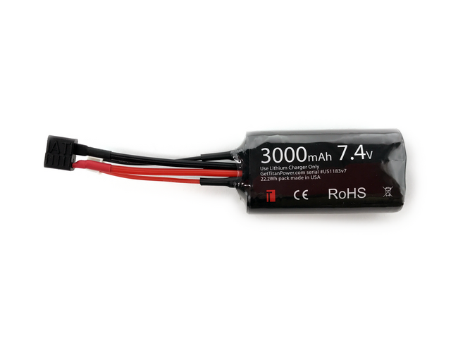 3000mAh 7,4V PEQ-yhteensopiva Li-Ion -akku – Deans / T-liitin