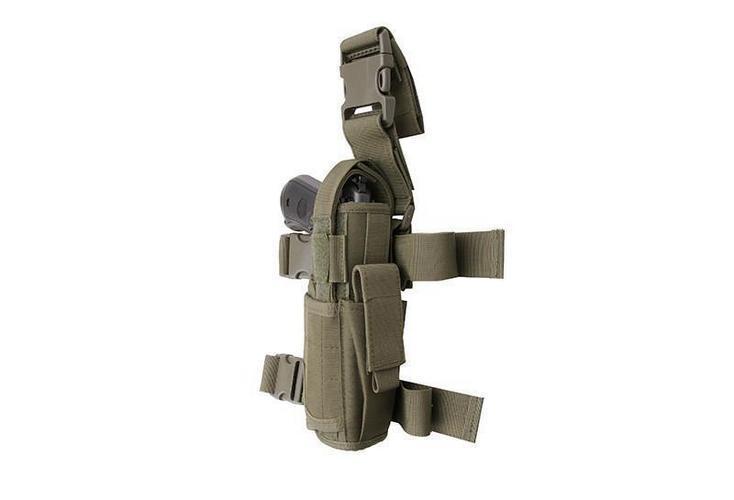Universal Pistol Thigh Holster with Magazine Pocket - OD
