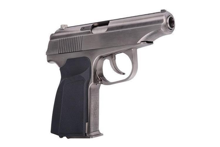 Makarov 654K with silencer, GBB - silver