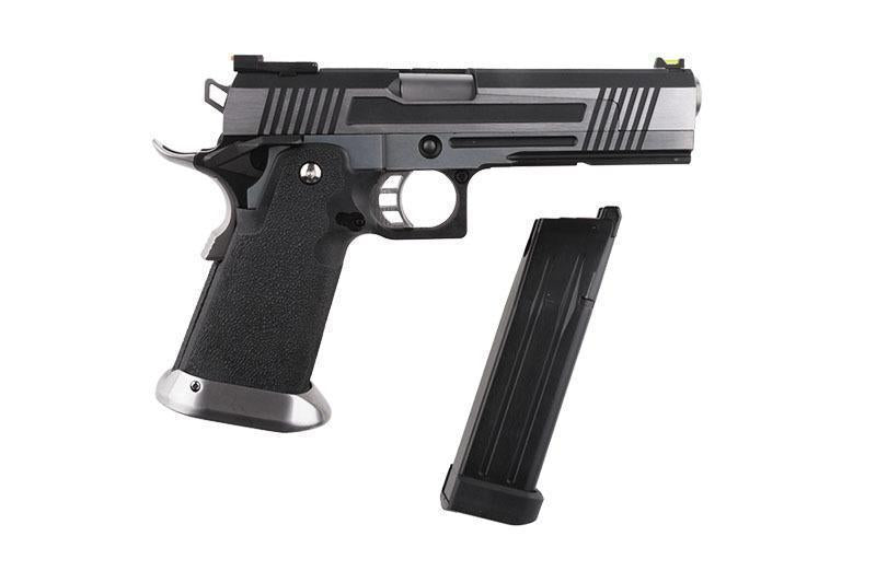 HX1001 GBB-pistooli, "split slide", täysmetallinen – musta/harmaa
