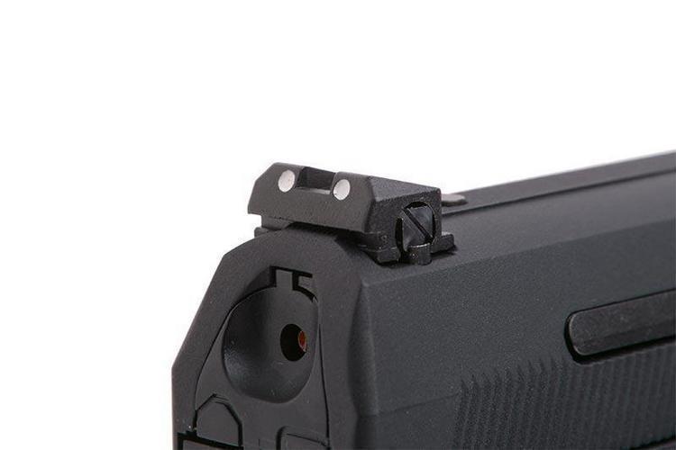 E99 GBB-pistooli, metalliluisti - musta