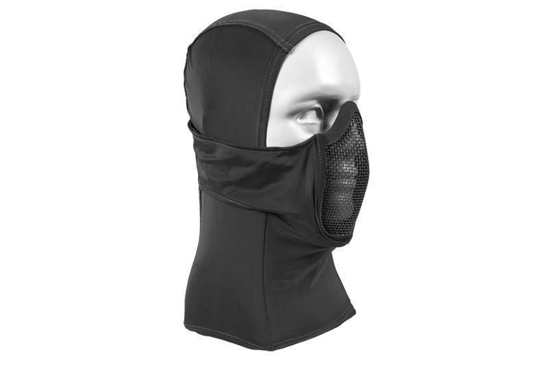 Balaclava style lower face shield - black