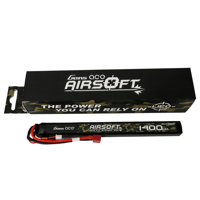 LiPo-akku 11,1V 1400mAh 3S/25C, T-plug/Deans - AK tikkuakku