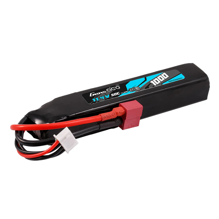 LiPo-akku 11,4V HV 1000mAh 3S/50C, T-plug/Deans