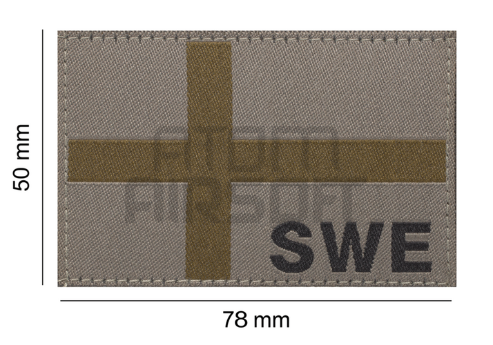 Swedish flag "SWE" stamped velcro badge - RAL7013