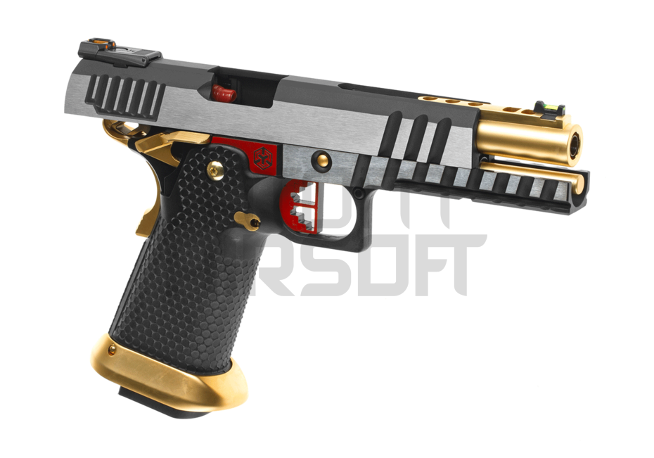 HX2001 GBB-pistooli, täysmetallinen - musta/harmaa