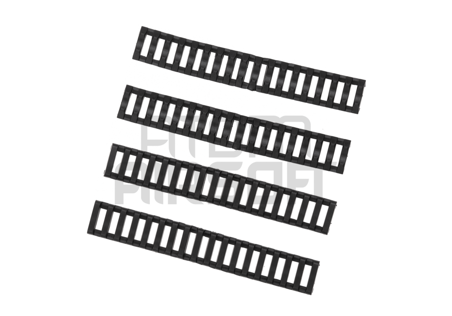 Ladder rail cover, kumiset kiskopanssarit, 18 pykälää - musta