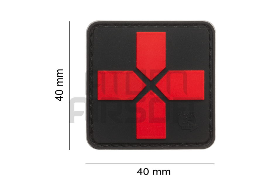 Ensiapu "Red Cross" PVC velcromerkki 40mm - blackmedic
