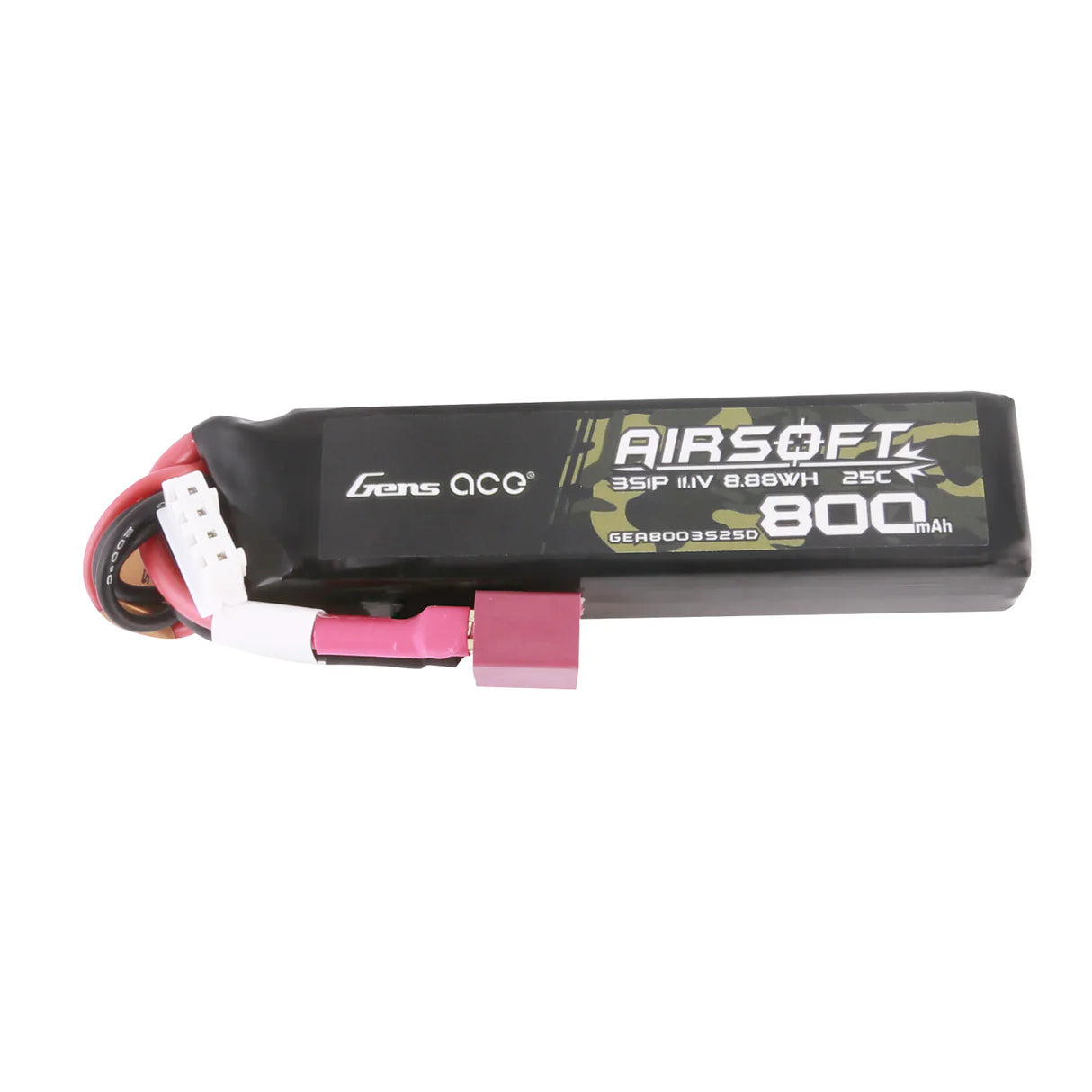 LiPo battery 11.1V 800mAh 3S/25C, T-plug/Deans