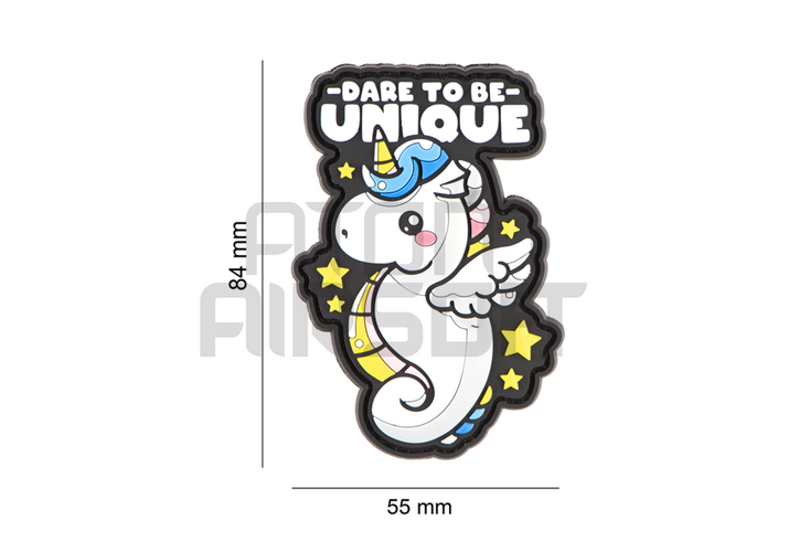 "Dare To Be Unique" PVC velcro badge