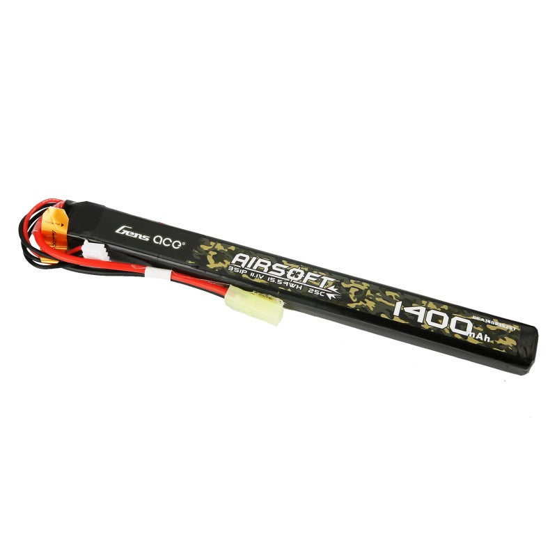 LiPo-akku 11,1V 1400mAh 3S/25C, miniliitin - AK tikkuakku