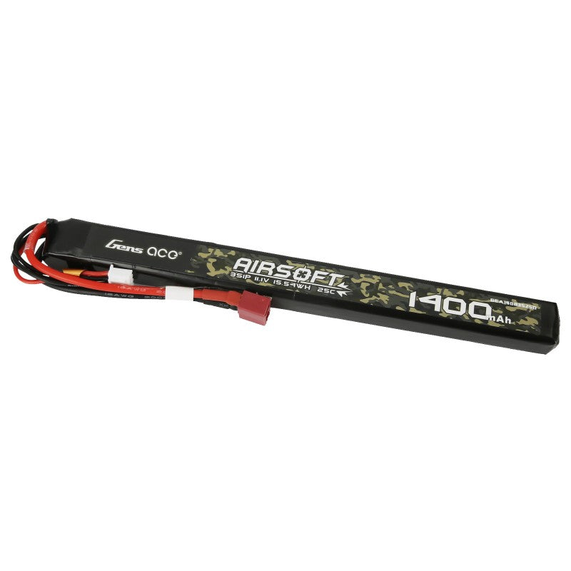 LiPo-akku 11,1V 1400mAh 3S/25C, T-plug/Deans - AK tikkuakku