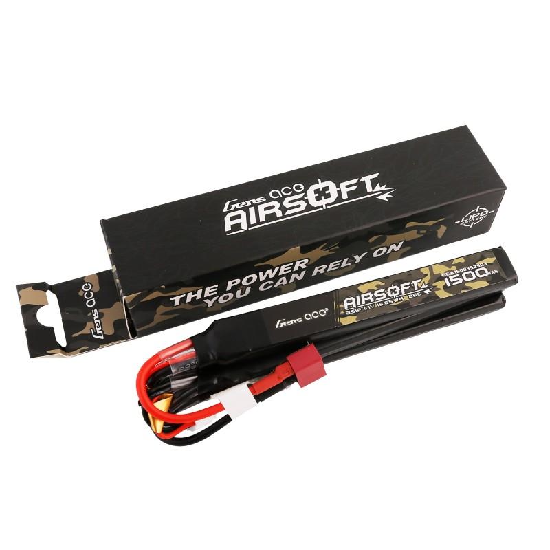Ace LiPo battery 11.1V 1500mAh 3S/25C nun-chuck, T-plug/Deans