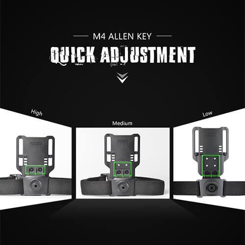 Pistoolikotelon duty drop kiinnike