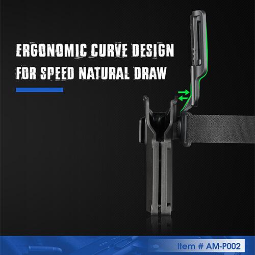 Pistoolikotelon duty drop kiinnike