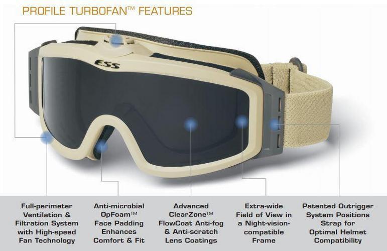ESS Profile TurboFan ballistiset suojalasit - musta