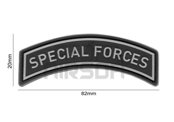 JTG "Special Forces Tab" PVC velcromerkki – musta/harmaa