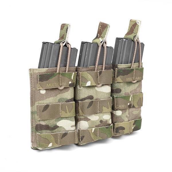 AR 5.56mm open top lipastasku kolmelle lippaalle - MultiCam