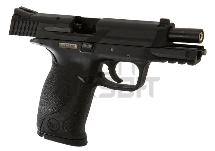 WE M&P9 Big Bird GBB, metalliluisti - musta